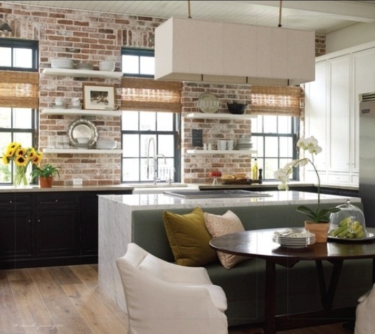 Traditional Kitchen With Brick Walls 2013 Ideas | Furniture Design ...