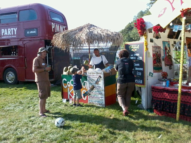 fresh coconuts at a festival