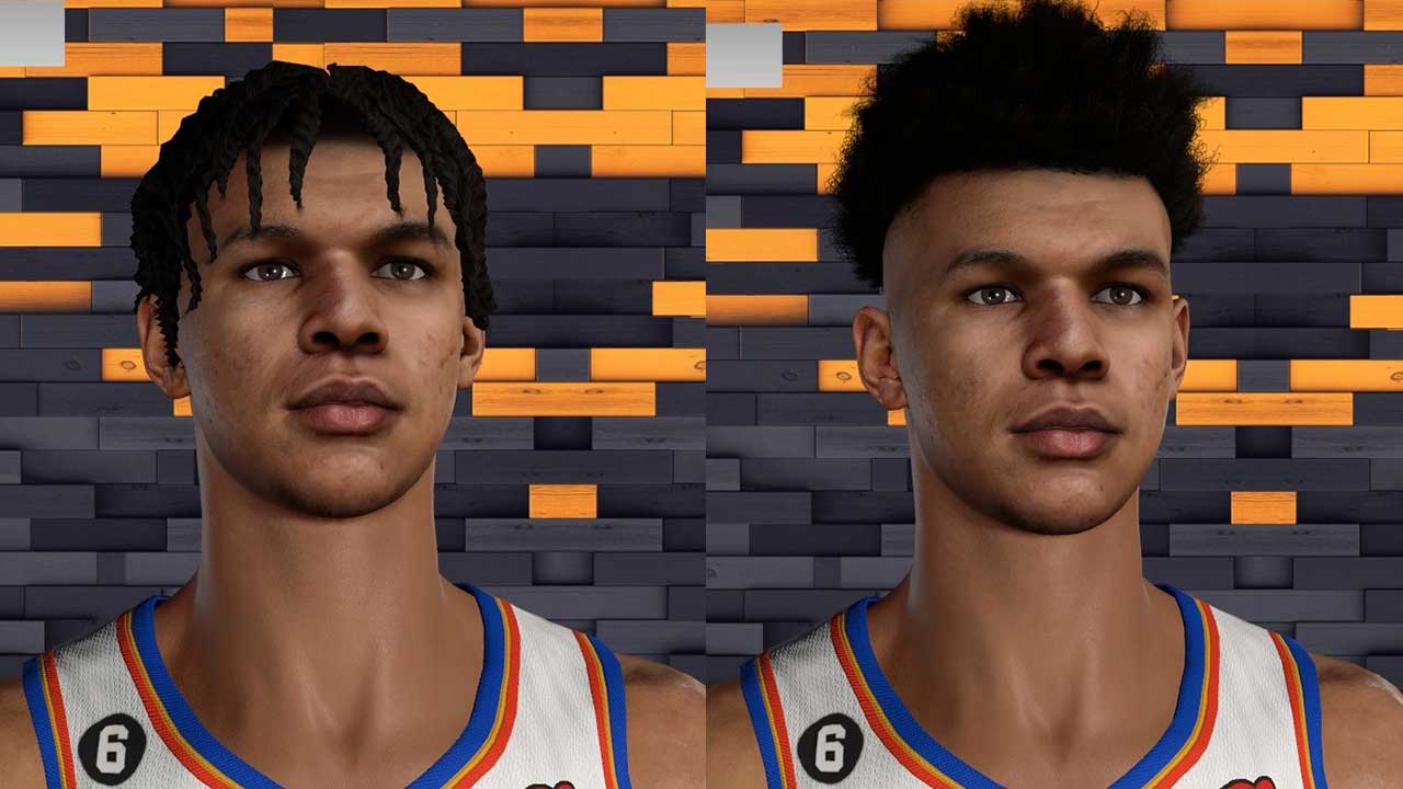 NBA 2K23 Ousmane Dieng Cyberface (Updated Hairstyles)