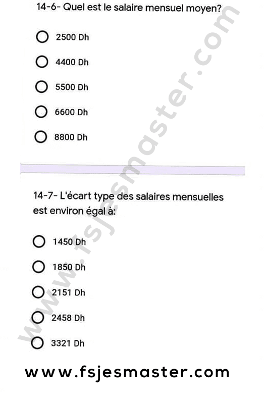 Exemple Concours Master Finance Islamique 2020-2021 - Fsjes Agdal