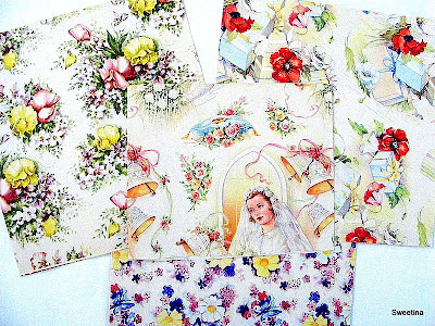 Below are some vintage florals and some marvelous wedding gift wrap