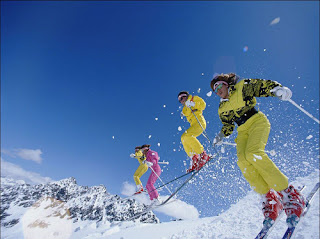 Yabuli International Ski Resort, people are skiing in the biggest and best ski resort in China.