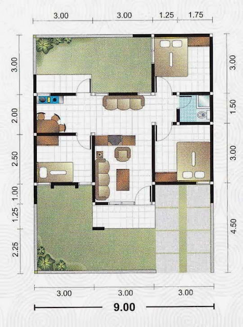 Gambar Rumah Minimalis: Sketsa Denah Rumah Minimalis Sederhana Modern ...