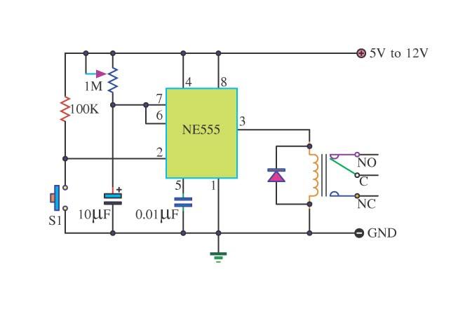 Kurotsuki Membuat skema  timer  sederhana dengan ic NE555