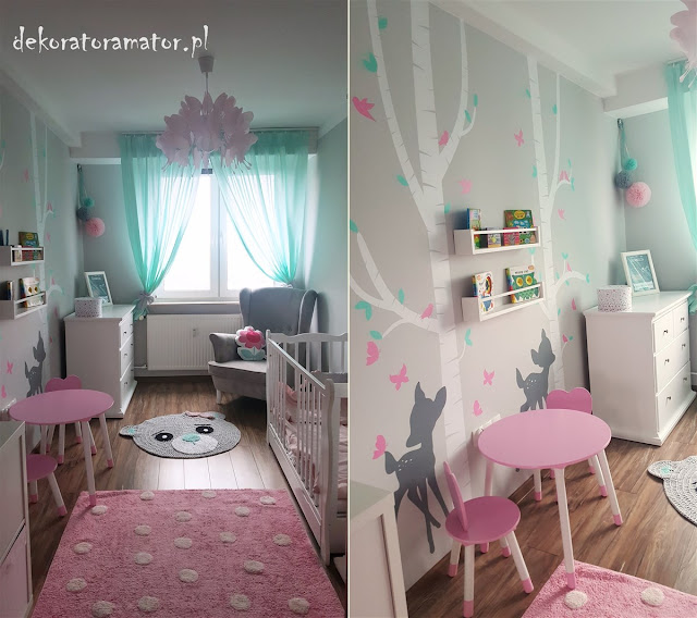 pokój dziecięcy, pokój dla dziewczynki, pokój dziecka, kidsroom, girlsroom, pastelowy pokój