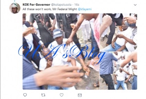 Police Fire Teargas At Gov Fayose In The Government House (Photos)