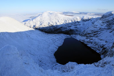 The Horses Glen glaciated valley from near the summit of Mangerton mountain in county Kerry