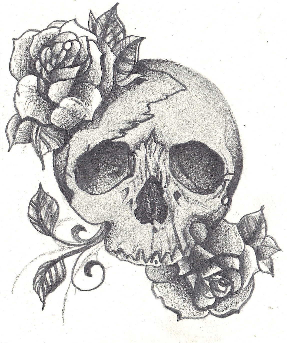 Black And White Shaded Flower Drawing