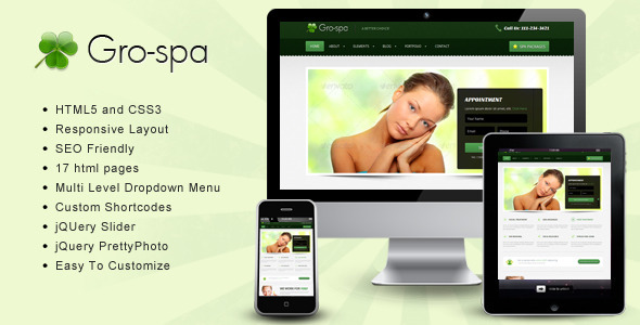 Gro-Spa  - Responsive  HTML  Template - Health & Beauty Retail