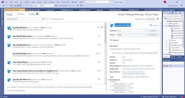 SpotifyAPI.Web nuget