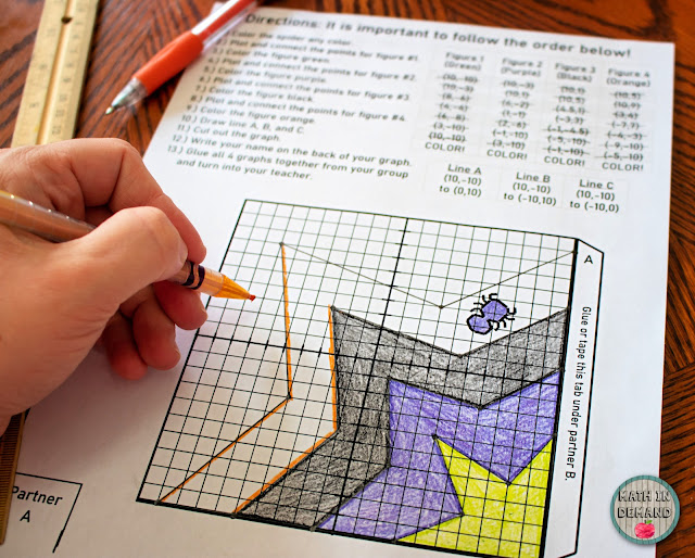 Plotting Points in the Coordinate Plane Group Halloween Mystery Activity