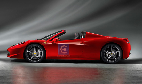 When appearing on the Ferrari 458 talia Spider engine block on the