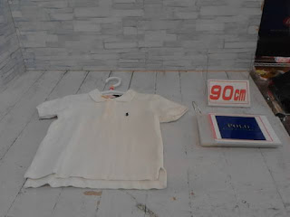 中古品　子供服　90㎝　POLO　ホワイト　半袖ポロシャツ　498円