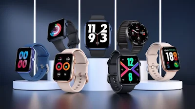 A collection of the best smartwatches under 5000, including models from Noise, boAt, Fire-Boltt, and Realme, displayed with vibrant screens and sleek designs.