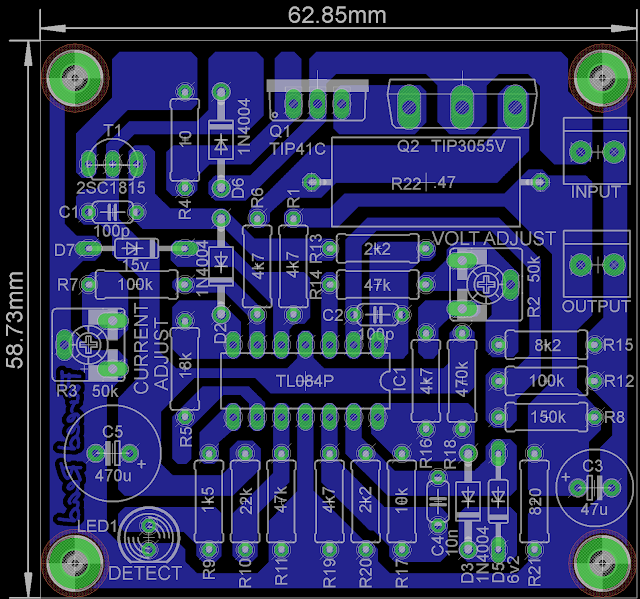 Layout Adjustable Power Supply LM324