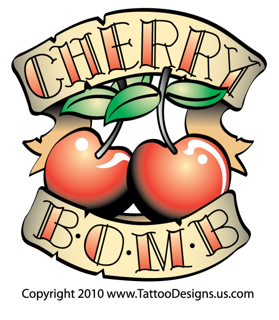 It's a play off of the old Cherry Tattoo Design The Tattoo Lettering and 