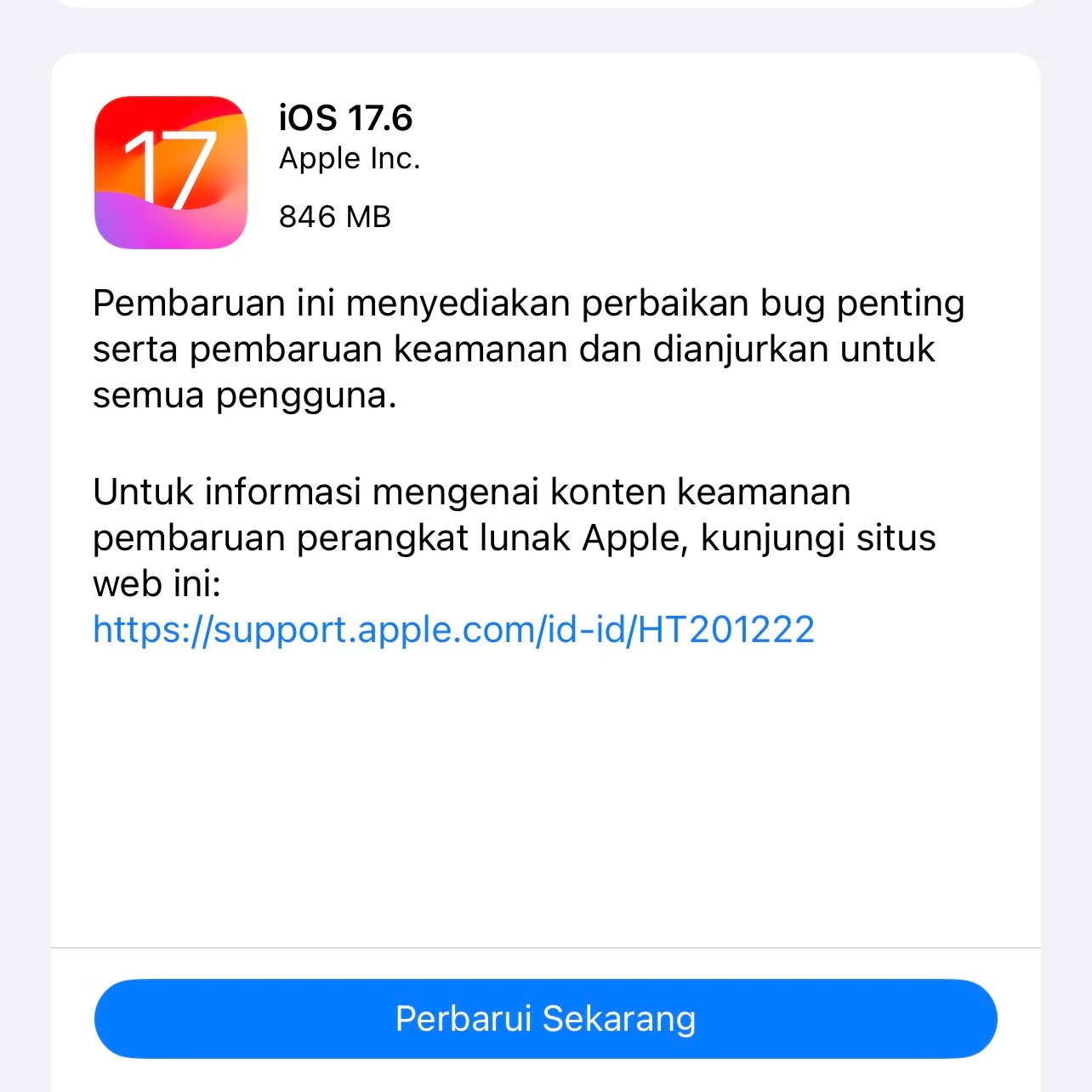 Pembaruan iOS 17.6