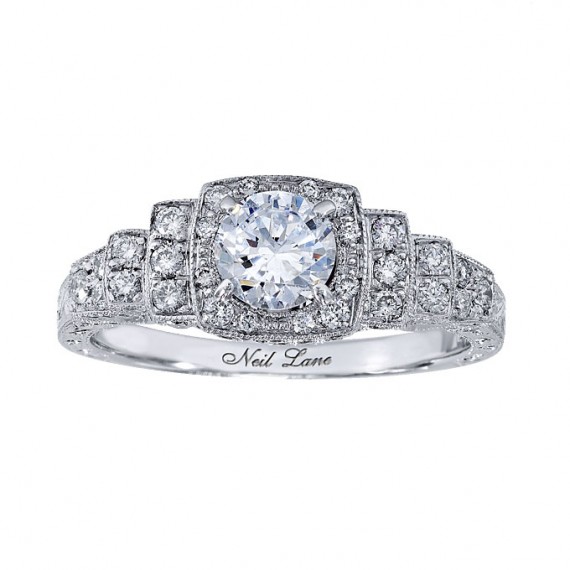 ... and diamond engagement ring with round diamond stone, $ 4,080, A