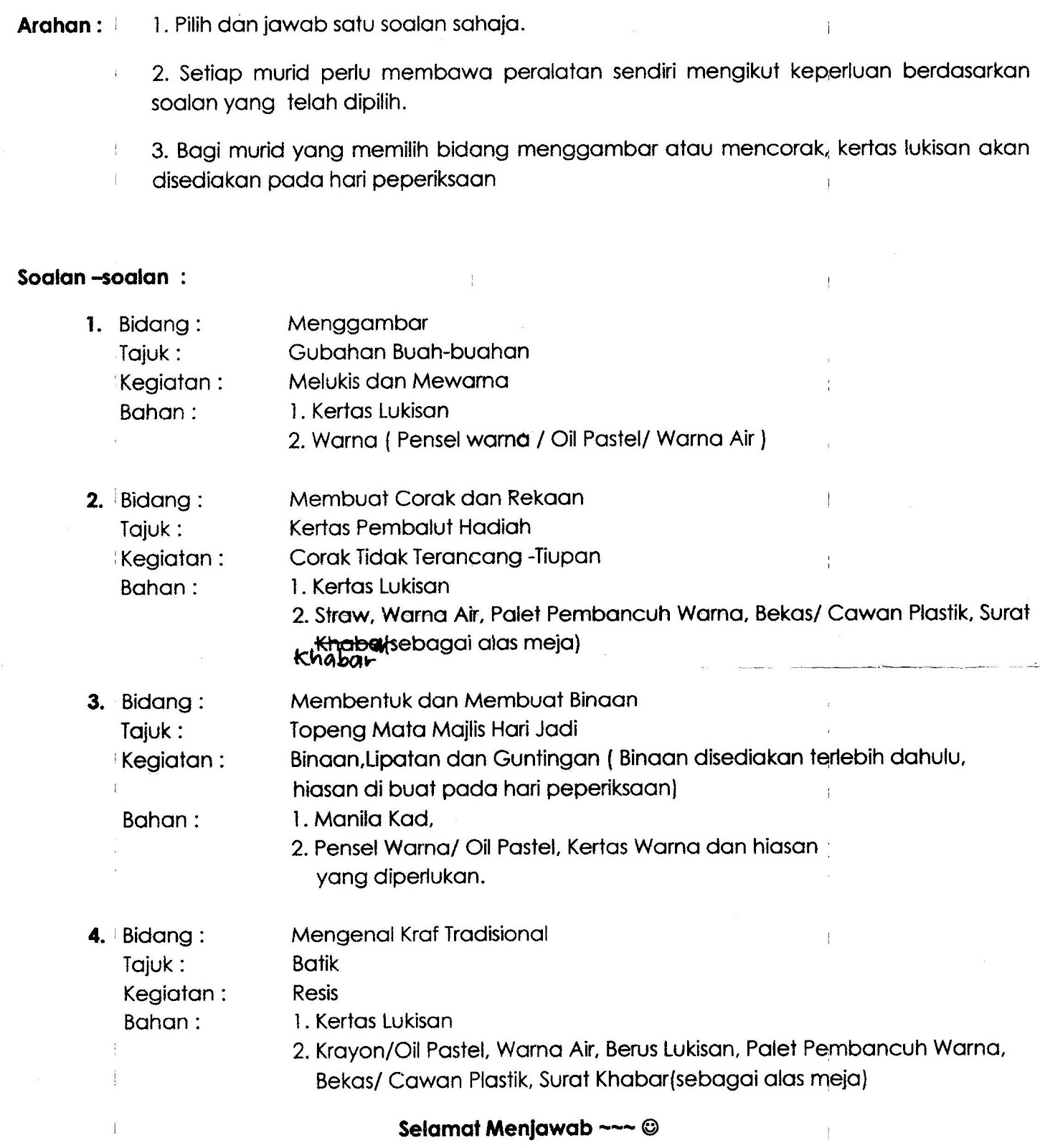 Soalan Matematik Tahun 6 Tajuk Ruang Fateyan Loves You