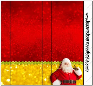 Santa in Red and Gold, Free Printable  Labels.