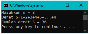Program Menghitung Deret dengan Menggunakan Function Rekursi