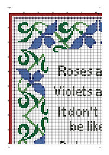 Roses are red vintage sassy quote cross stitch pattern - Tango Stitch