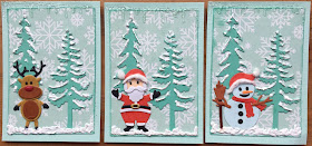 ATC cards Christmas swap Rudolph, Santa, Snowy
