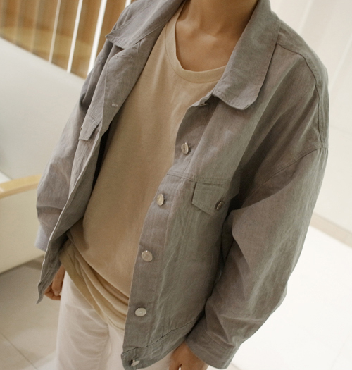 Denim Cotton Blend Relaxed Fit Jacket