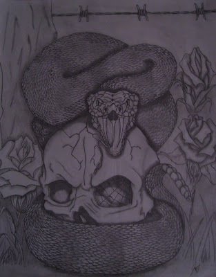 Skull and Snake Tattoo Design Skull and Snake Tattoo Design