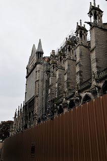 Notre Dame in Paris inside hoarding