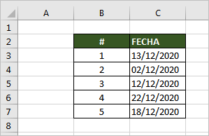 fechas en excel