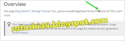 score 92 blog satoshi48 on google page speed