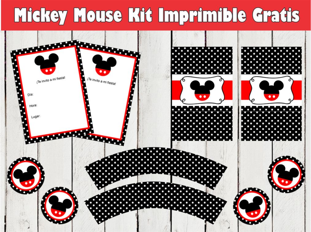 Todo Imprimibles: Mickey Mouse Kit Imprimible Gratis