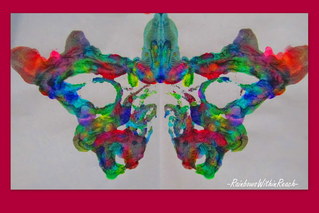 photo of: symmetry in butterfly painting for preschool, artwork for children, kindergarten