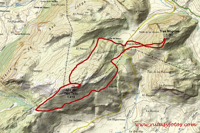 Sierra de San Jorge - Tres Mogotes - Alto del Tajo Tello