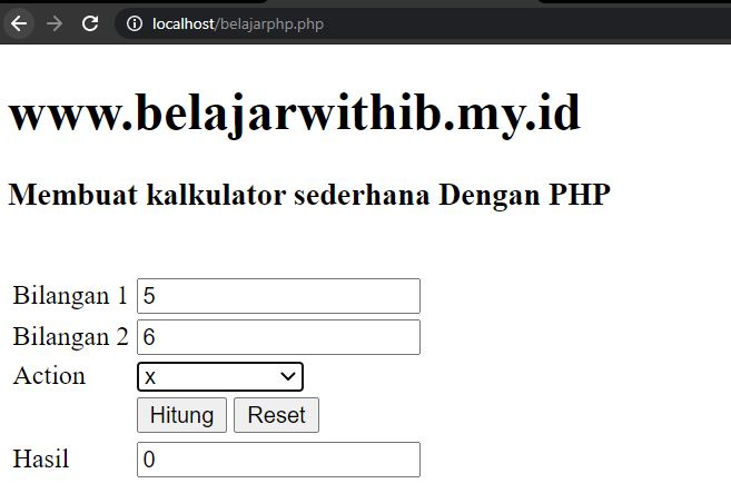 Tutorial PHP Pemula Part 11 : Membuat Kalkulator Sederhana  Dengan PHP – Bagian 2