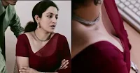 tisca chopra hot cleavage seduction scene in saree