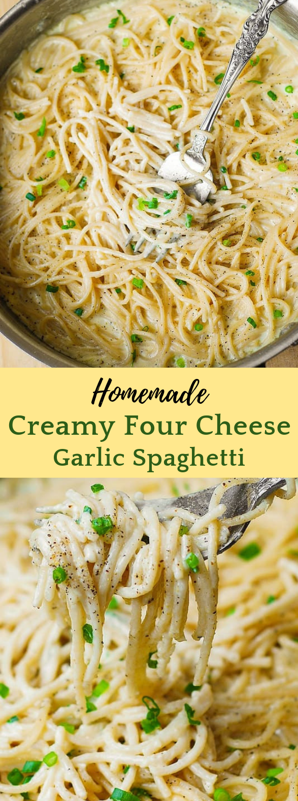 FOUR CHEESE GARLIC WHITE CREAM PASTA SAUCE #Dinner #Pasta