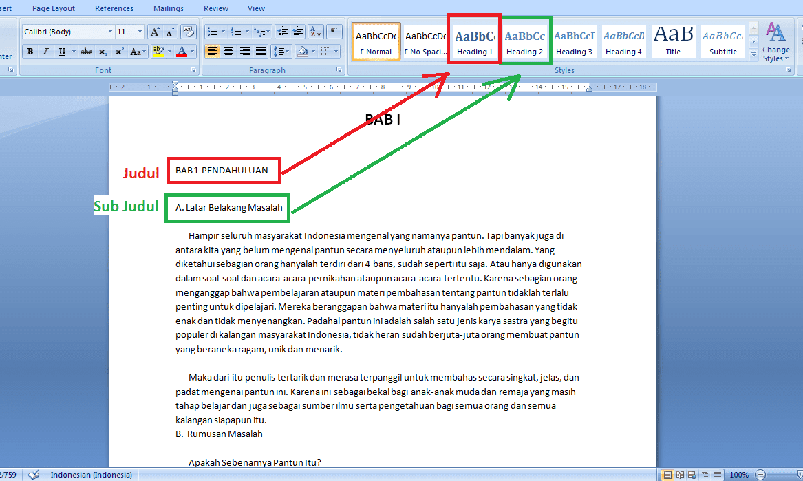 Contoh Daftar Isi Dan Pendahuluan - How To AA