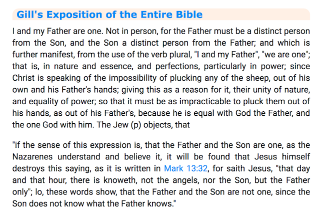 Gill’s Exposition of the Entire Bible. John 10:30. 1.