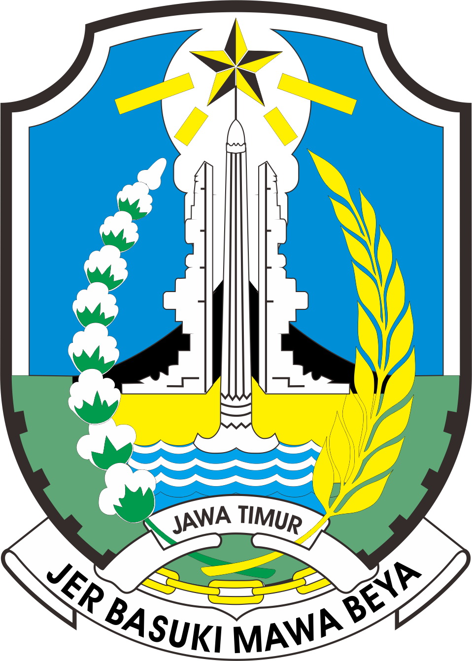 Lambang Jawa Timur dan Jer Basuki Mawa Beya  indomangga 