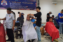 Ikawati ATR/BPN Papua Ikuti Kegiatan Cukur Rambut Gratis se-Indonesia di Solo