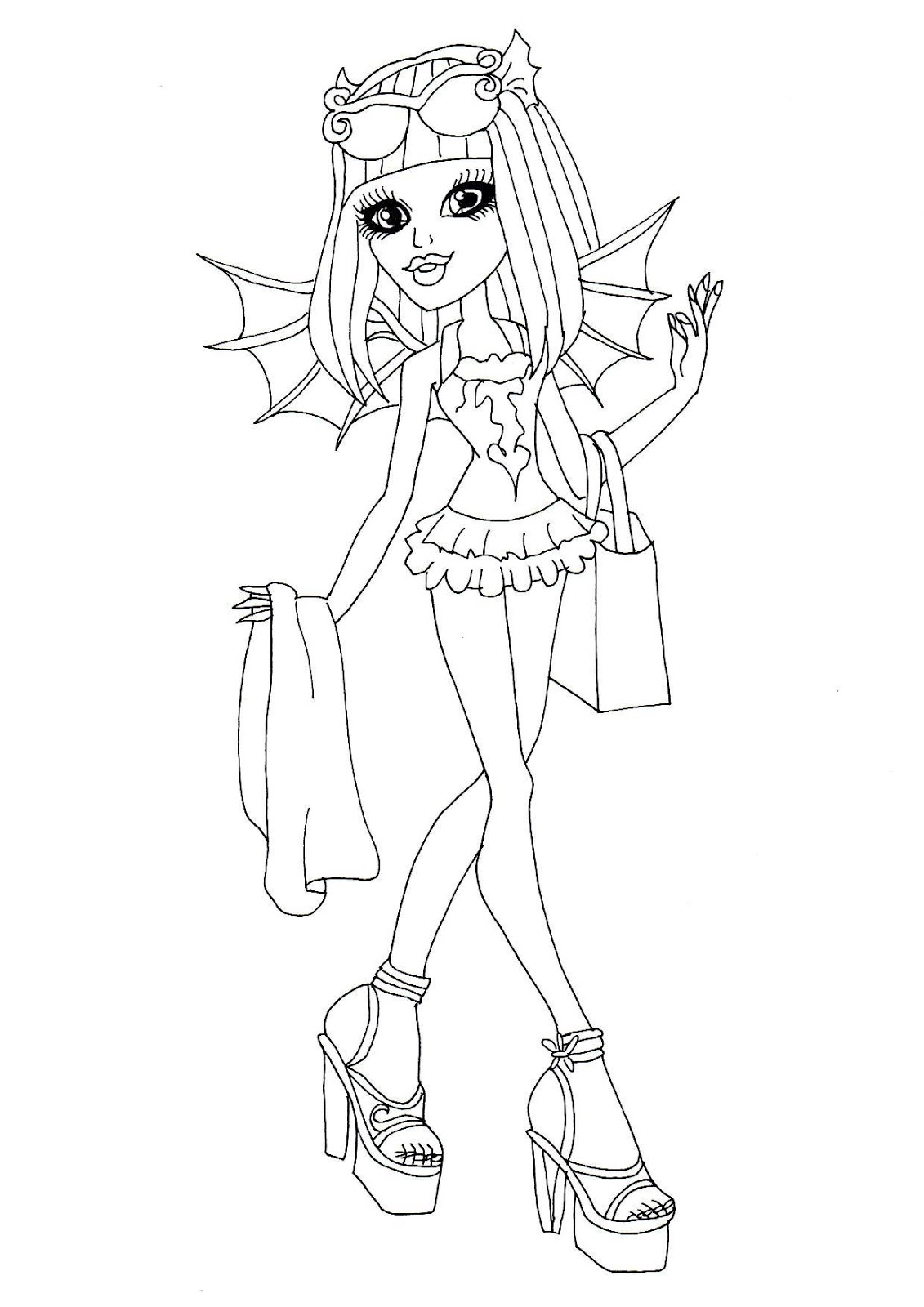 Rochelle Goyle Swim Class Coloring Page PLEASE CLICK HERE TO PRINT Free printable monster high