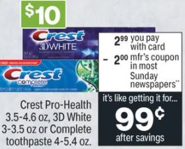 Crest 3D White Toothpaste