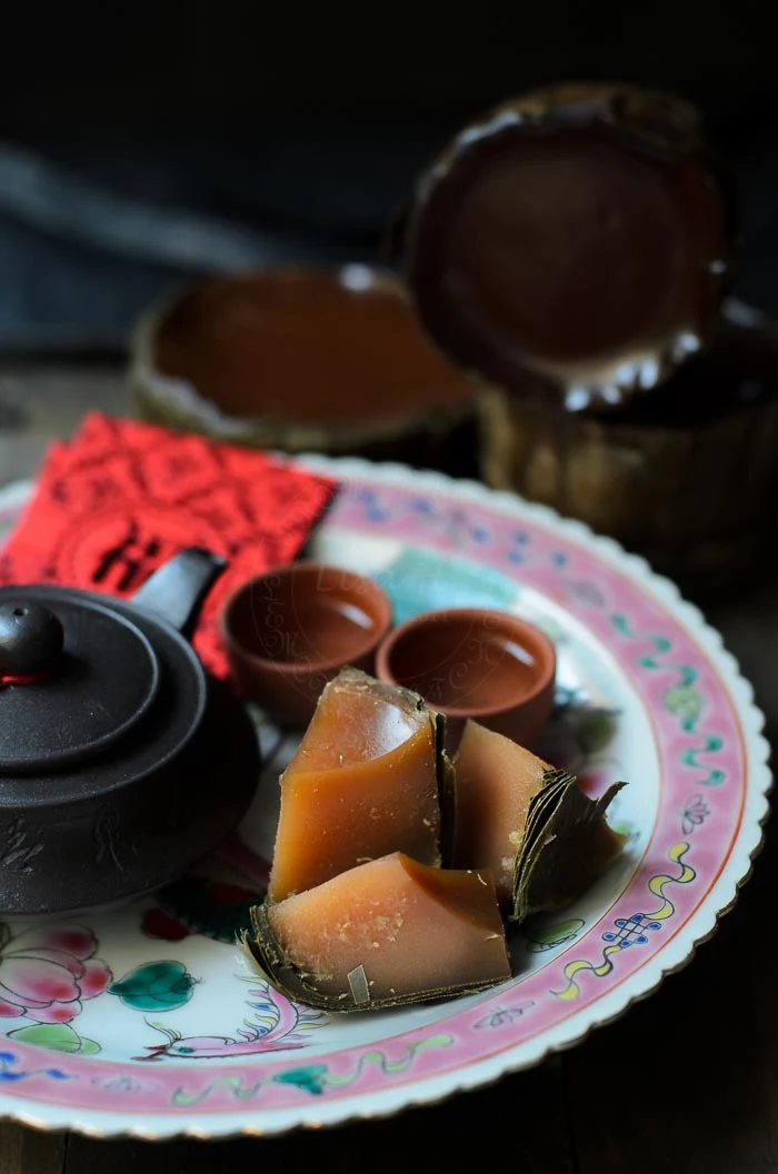 Nian gao is steamed sweet sticky rice cake