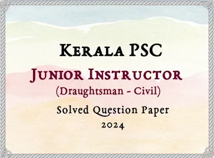 Jr Instructor (Draughtsman-Civil) Answer Key | 30/01/2024