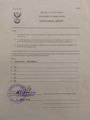 form pemeriksaan  radiologi kedutaan afrika selatan