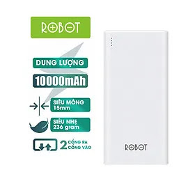 [[ KÈM VIDEO ]] - Pin Sạc dự phòng 10000mAh Robot - Cho di động/điện thoại Apple/iOS (iPhone/iPad), Android -RT170 -..., Robot