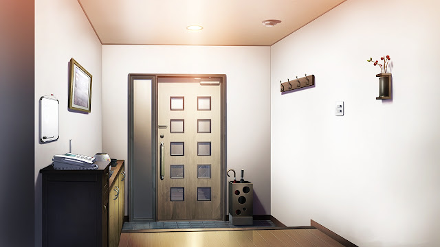 Classic House Door (Anime Background) (night)