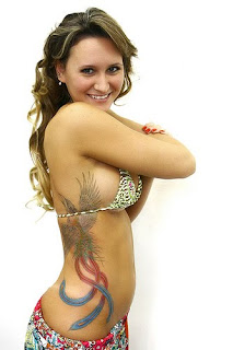 Sexy Girl With Phoenix Tattoo
